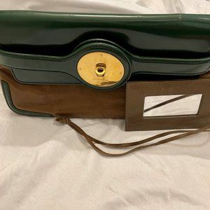 Balenciaga Leather Lune Clutch with Mirror